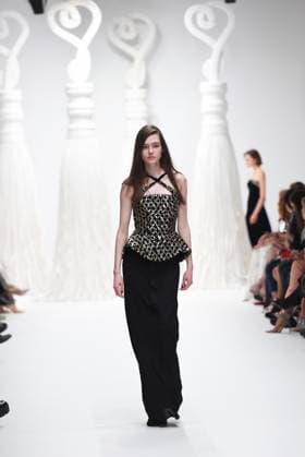 February 27, 2025, Milan, Italy: Models walks the runway at the Genny Fashion Show during Milan Fashion Week Milan Italy - ZUMAs232 20250227_zip_s232_006 Copyright: xErvinxShulkux