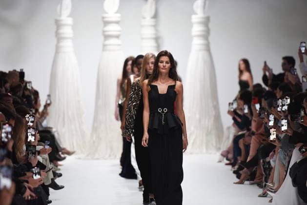 February 27, 2025, Milan, Italy: Models walks the runway at the Genny Fashion Show during Milan Fashion Week Milan Italy - ZUMAs232 20250227_zip_s232_012 Copyright: xErvinxShulkux
