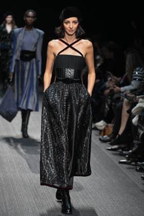 Milan, Milan Women s Fashion Week: Fall Winter 2025 - Women s Fashion, Fall Winter 2025.- Emporio Armani fashion show - guests in the photo: model  Copyright: xSimonaxChiocciax xipa-agency.netx xSimonaxChiocciax IPA_Agency_IPA54654138