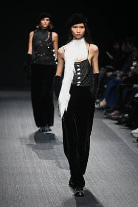 Milan, Italy: Milan, Milan Women s Fashion Week: Fall Winter 2025 - Women s Fashion, Fall Winter 2025.- Emporio Armani fashion show - guests in the photo: model Milan Italy  - ZUMAp169 20250227_zea_p169_765 Copyright: xSimonaxChiocciax