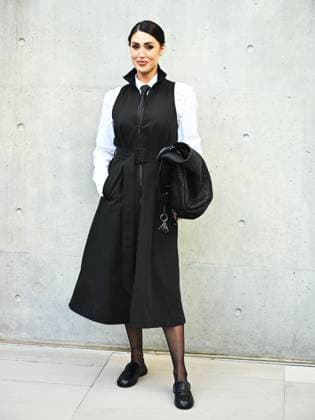 Milan, Milan Women s Fashion Week: Fall Winter 2025 26 - Emporio Armani fashion show - catwalk - In the photo: Cecilia Rodriguez  Copyright: xSimonaxChiocciax xipa-agency.netx xSimonaxChiocciax IPA_Agency_IPA54654749