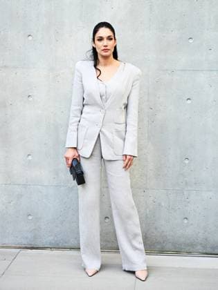 Milan, Milan Women s Fashion Week: Fall Winter 2025 26 - Emporio Armani fashion show - catwalk - In the photo: Mariela Garriga  Copyright: xSimonaxChiocciax xipa-agency.netx xSimonaxChiocciax IPA_Agency_IPA54654978