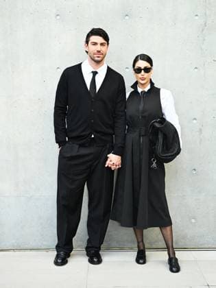Milan, Milan Women s Fashion Week: Fall Winter 2025 26 - Emporio Armani Fashion Show - Catwalk Milan, Milan Women s Fashion Week: Fall Winter 2025 26 - Emporio Armani fashion show - catwalk - In the photo: Ignazio Moser, Cecilia Rodriguez -  Copyright: xIPA ABACAx