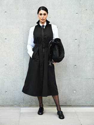 Milan, Milan Women s Fashion Week: Fall Winter 2025 26 - Emporio Armani Fashion Show - Catwalk Milan, Milan Women s Fashion Week: Fall Winter 2025 26 - Emporio Armani fashion show - catwalk - In the photo: Cecilia Rodriguez -  Copyright: xIPA ABACAx