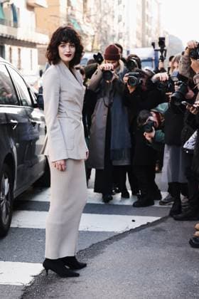 Milan, Milan Women s Fashion Week: Fall Winter 2025 - Women s Fashion, Fall Winter 2025 - Max Mara Fashion Show - Arrivals. In the photo: Greta Ferro (Model and actress)  Copyright: xAlessandroxBremecx xipa-agency.netx xx IPA_Agency_IPA54656310