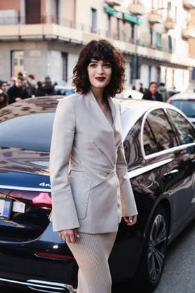 Milan, Milan Women s Fashion Week: Fall Winter 2025 - Women s Fashion, Fall Winter 2025 - Max Mara Fashion Show - Arrivals. In the photo: Greta Ferro (Model and actress)  Copyright: xAlessandroxBremecx xipa-agency.netx xx IPA_Agency_IPA54656318