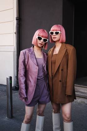 Milan, Milan Women s Fashion Week: Fall Winter 2025 - Women s Fashion, Fall Winter 2025 - Max Mara Show - Arrivals. In the photo: Amiaya (Japanese music group and influencer twins)  Copyright: xAlessandroxBremecx xipa-agency.netx xx IPA_Agency_IPA54656324