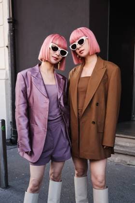 Milan, Milan Women s Fashion Week: Fall Winter 2025 - Women s Fashion, Fall Winter 2025 - Max Mara Show - Arrivals. In the photo: Amiaya (Japanese music group and influencer twins)  Copyright: xAlessandroxBremecx xipa-agency.netx xx IPA_Agency_IPA54656335