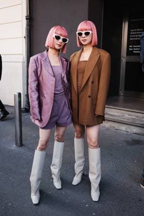 Milan, Milan Women s Fashion Week: Fall Winter 2025 - Women s Fashion, Fall Winter 2025 - Max Mara Show - Arrivals. In the photo: Amiaya (Japanese music group and influencer twins)  Copyright: xAlessandroxBremecx xipa-agency.netx xx IPA_Agency_IPA54656341