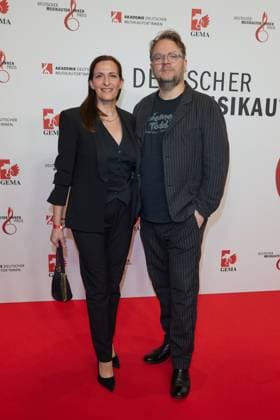 Ulrike Frank with husband Marc Schubring German Music Writers Prize 2025 at the Hotel Ritz Carlton in Berlin on 27 February 2025 German Music Writers Prize 2025