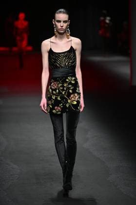 Milan, Italy: Milan, Milan Women s Fashion Week: Fall Winter 2025 - Women s Fashion, Fall Winter 2025.- Roberto Cavalli fashion show - catwalk in the photo: model Milan Italy  - ZUMAp169 20250228_zea_p169_027 Copyright: xSimonaxChiocciax