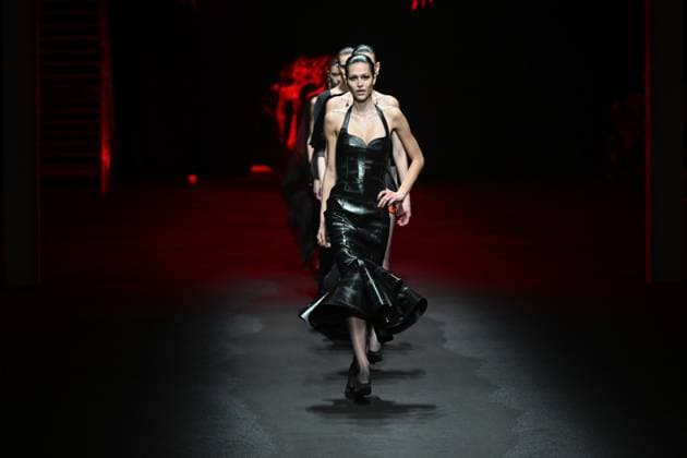 Milan, Italy: Milan, Milan Women s Fashion Week: Fall Winter 2025 - Women s Fashion, Fall Winter 2025.- Roberto Cavalli fashion show - catwalk in the photo: model Milan Italy  - ZUMAp169 20250228_zea_p169_047 Copyright: xSimonaxChiocciax