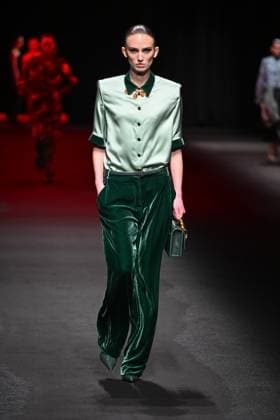 Milan, Italy: Milan, Milan Women s Fashion Week: Fall Winter 2025 - Women s Fashion, Fall Winter 2025.- Roberto Cavalli fashion show - catwalk in the photo: model Milan Italy  - ZUMAp169 20250228_zea_p169_049 Copyright: xSimonaxChiocciax