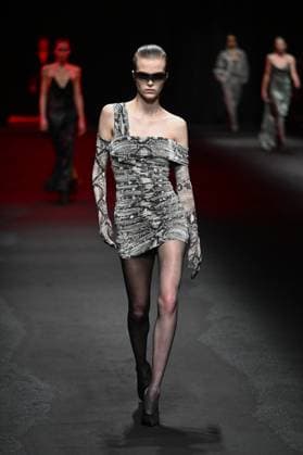 Milan, Italy: Milan, Milan Women s Fashion Week: Fall Winter 2025 - Women s Fashion, Fall Winter 2025.- Roberto Cavalli fashion show - catwalk in the photo: model Milan Italy  - ZUMAp169 20250228_zea_p169_057 Copyright: xSimonaxChiocciax