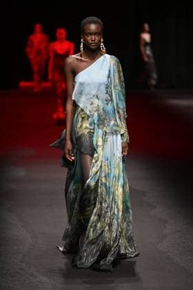 Milan, Italy: Milan, Milan Women s Fashion Week: Fall Winter 2025 - Women s Fashion, Fall Winter 2025.- Roberto Cavalli fashion show - catwalk in the photo: model Milan Italy  - ZUMAp169 20250228_zea_p169_075 Copyright: xSimonaxChiocciax