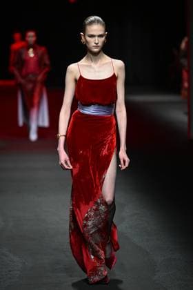 Milan, Italy: Milan, Milan Women s Fashion Week: Fall Winter 2025 - Women s Fashion, Fall Winter 2025.- Roberto Cavalli fashion show - catwalk in the photo: model Milan Italy  - ZUMAp169 20250228_zea_p169_089 Copyright: xSimonaxChiocciax
