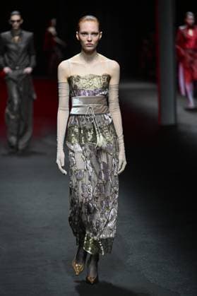 Milan, Italy: Milan, Milan Women s Fashion Week: Fall Winter 2025 - Women s Fashion, Fall Winter 2025.- Roberto Cavalli fashion show - catwalk in the photo: model Milan Italy  - ZUMAp169 20250228_zea_p169_115 Copyright: xSimonaxChiocciax