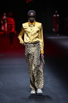 Milan, Italy: Milan, Milan Women s Fashion Week: Fall Winter 2025 - Women s Fashion, Fall Winter 2025.- Roberto Cavalli fashion show - catwalk in the photo: model Milan Italy  - ZUMAp169 20250228_zea_p169_002 Copyright: xSimonaxChiocciax