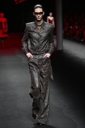 Milan, Italy: Milan, Milan Women s Fashion Week: Fall Winter 2025 - Women s Fashion, Fall Winter 2025.- Roberto Cavalli fashion show - catwalk in the photo: model Milan Italy  - ZUMAp169 20250228_zea_p169_004 Copyright: xSimonaxChiocciax