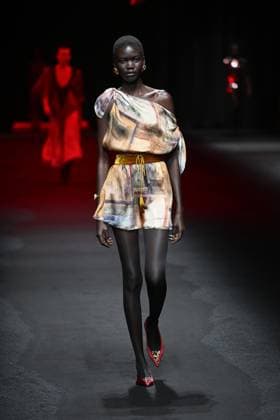 Milan, Italy: Milan, Milan Women s Fashion Week: Fall Winter 2025 - Women s Fashion, Fall Winter 2025.- Roberto Cavalli fashion show - catwalk in the photo: model Milan Italy  - ZUMAp169 20250228_zea_p169_039 Copyright: xSimonaxChiocciax