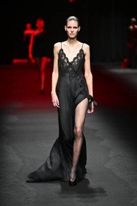 Milan, Italy: Milan, Milan Women s Fashion Week: Fall Winter 2025 - Women s Fashion, Fall Winter 2025.- Roberto Cavalli fashion show - catwalk in the photo: model Milan Italy  - ZUMAp169 20250228_zea_p169_046 Copyright: xSimonaxChiocciax