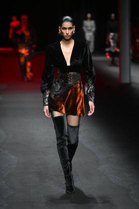 Milan, Italy: Milan, Milan Women s Fashion Week: Fall Winter 2025 - Women s Fashion, Fall Winter 2025.- Roberto Cavalli fashion show - catwalk in the photo: model Milan Italy  - ZUMAp169 20250228_zea_p169_058 Copyright: xSimonaxChiocciax