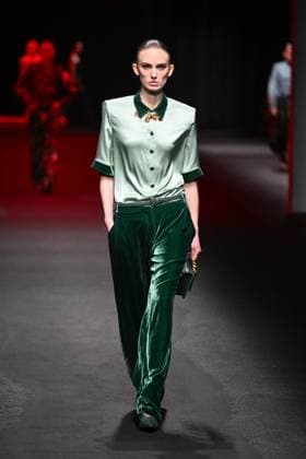 Milan, Italy: Milan, Milan Women s Fashion Week: Fall Winter 2025 - Women s Fashion, Fall Winter 2025.- Roberto Cavalli fashion show - catwalk in the photo: model Milan Italy  - ZUMAp169 20250228_zea_p169_073 Copyright: xSimonaxChiocciax