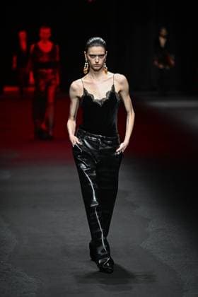 Milan, Italy: Milan, Milan Women s Fashion Week: Fall Winter 2025 - Women s Fashion, Fall Winter 2025.- Roberto Cavalli fashion show - catwalk in the photo: model Milan Italy  - ZUMAp169 20250228_zea_p169_080 Copyright: xSimonaxChiocciax