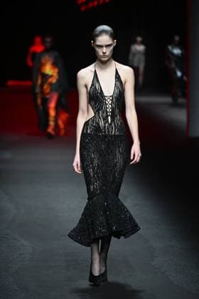 Milan, Italy: Milan, Milan Women s Fashion Week: Fall Winter 2025 - Women s Fashion, Fall Winter 2025.- Roberto Cavalli fashion show - catwalk in the photo: model Milan Italy  - ZUMAp169 20250228_zea_p169_081 Copyright: xSimonaxChiocciax