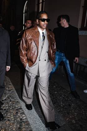 Milan, Italy: Milan, Milan Women s Fashion Week: Fall Winter 2025 - Women s Fashion, Fall Winter 2025 - RayBan Party - Arrivals. In the photo: ASAP Rocky (American rapper and first Creative Director of Ray-Ban) Milan Italy  - ZUMAp169 20250227_zea_p169_1386 Copyright: xAlessandroxBremecx