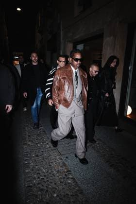 Milan, Italy: Milan, Milan Women s Fashion Week: Fall Winter 2025 - Women s Fashion, Fall Winter 2025 - RayBan Party - Arrivals. In the photo: ASAP Rocky (American rapper and first Creative Director of Ray-Ban) Milan Italy  - ZUMAp169 20250227_zea_p169_1397 Copyright: xAlessandroxBremecx