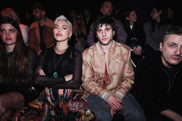 Milan, Milan Women s Fashion Week: Fall Winter 2025 - Women s Fashion, Fall Winter 2025 - Etro Fashion Show - Front Row Guests. In the photo: Serena Brancale (Singer), Rkomi (Rapper)  Copyright: xAlessandroxBremecx xipa-agency.netx xx IPA_Agency_IPA54671856