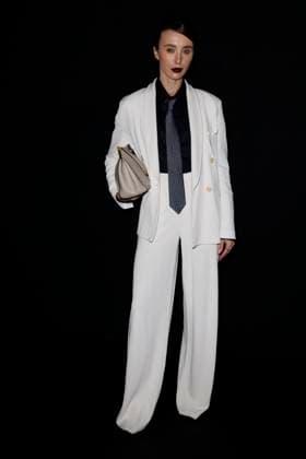 MFW - Emporio Armani Photocall Mary Leest attends Emporio Armani’s fashion show during the Milan Fashion Week - Womenswear Fall Winter 2025 2026 on February 27, 2025 in Milan, Italy. Photo by Marco Piovanotto ABACAPRESS.COM Milan Italy  Copyright: xPiovanottoxMarco ABACAx