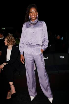 MFW - Emporio Armani Photocall Myriam Sylla attends Emporio Armani’s fashion show during the Milan Fashion Week - Womenswear Fall Winter 2025 2026 on February 27, 2025 in Milan, Italy. Photo by Marco Piovanotto ABACAPRESS.COM Milan Italy  Copyright: xPiovanottoxMarco ABACAx