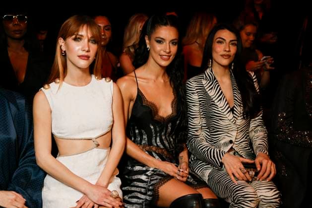 MFW - Roberto Cavalli Front Row MILAN, ITALY - FEBRUARY 27: Desiree Popper, Ludovica Coscione, Giulia Salemi attend Roberto Cavalli’s fashion show during the Milan Fashion Week - Womenswear Fall Winter 2025 2026 on February 27, 2025 in Milan, Italy. Photo by Marco Piovanotto ABACAPRESS.COM Milan Italy  Copyright: xPiovanottoxMarco ABACAx