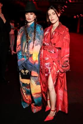 MFW - Roberto Cavalli Front Row MILAN, ITALY - FEBRUARY 27: Aida Domenech, Dulceida, Ángela Rozas Saiz, Madame de Rosa attend Roberto Cavalli’s fashion show during the Milan Fashion Week - Womenswear Fall Winter 2025 2026 on February 27, 2025 in Milan, Italy. Photo by Marco Piovanotto ABACAPRESS.COM Milan Italy  Copyright: xPiovanottoxMarco ABACAx