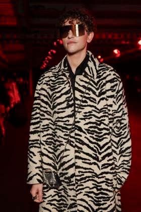 MFW - Roberto Cavalli Front Row MILAN, ITALY - FEBRUARY 27: Michele Bravi attends Roberto Cavalli’s fashion show during the Milan Fashion Week - Womenswear Fall Winter 2025 2026 on February 27, 2025 in Milan, Italy. Photo by Marco Piovanotto ABACAPRESS.COM Milan Italy  Copyright: xPiovanottoxMarco ABACAx