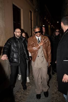 ASAP Rocky At Ray Ban Party - Milan AASAP Rocky seen arriving at Rayban for ASAP Rocky dinner during the Milan Fashion Week Womenswear Fall Winter 2025 2026 on February 27, 2025 in Milan, Italy. Photo by Florian Poitout ABACAPRESS.COM Milan Italy  Copyright: xPoitoutxFlorian ABACAx