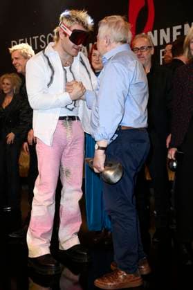 Ski Aggu and Wolf Biermann at the 16 German Music Writers Prize of GEMA 2025 at The Ritz Carlton Hotel Berlin, 27 02 2025 Foto:xN.xKubelkax xFuturexImagex musikautorenpreis_5317