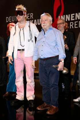 Ski Aggu and Wolf Biermann at the 16 German Music Writers Prize of GEMA 2025 at The Ritz Carlton Hotel Berlin, 27 02 2025 Foto:xN.xKubelkax xFuturexImagex musikautorenpreis_5318