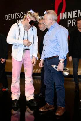 Ski Aggu and Wolf Biermann at the 16 German Music Writers Prize of GEMA 2025 at The Ritz Carlton Hotel Berlin, 27 02 2025 Foto:xN.xKubelkax xFuturexImagex musikautorenpreis_5320