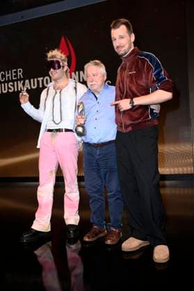 Ski Aggu, Ayliva and Alligatoah at GEMAs 16 German Music Writers Prize 2025 at The Ritz Carlton Hotel Berlin, 27 02 2025 Foto:xN.xKubelkax xFuturexImagex musikautorenpreis_5322