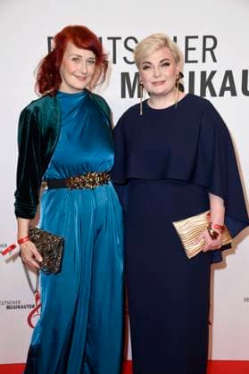 Diane Weigmann and Ela Steinmetz at the 16 German Music Authors Award of GEMA 2025 at The Ritz Carlton Hotel Berlin, 27 02 2025 Foto:xN.xKubelkax xFuturexImagex musikautorenpreis_5230