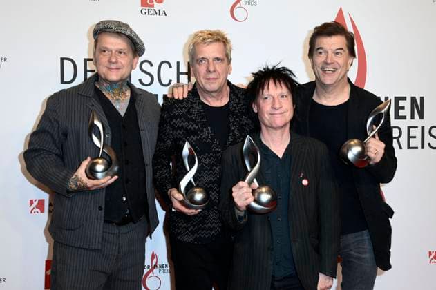 Andreas von Holst, Andreas Meurer, Vom Ritchie and Campino from Die Toten Hosen at GEMAs 16 German Music Writers Award 2025 at The Ritz Carlton Hotel Berlin, 27 02 2025 Foto:xN.xKubelkax xFuturexImagex musikautorenpreis_5339