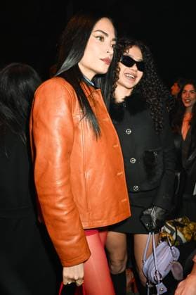 Milan, Milan Women s Fashion Week: Fall Winter 2025 - Women s Fashion, Fall Winter 2025.- Versace fashion show - guests. in the photo: Elodie, Lorenzza Rapper  Copyright: xSimonaxChiocciax xipa-agency.netx xSimonaxChiocciax IPA_Agency_IPA54704339