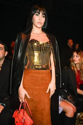 Milan, Milan Women s Fashion Week: Fall Winter 2025 - Women s Fashion, Fall Winter 2025.- Versace fashion show - guests. in the photo: Aitana  Copyright: xSimonaxChiocciax xipa-agency.netx xSimonaxChiocciax IPA_Agency_IPA54704380
