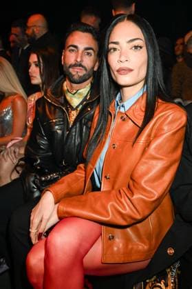 Milan, Milan Women s Fashion Week: Fall Winter 2025 - Women s Fashion, Fall Winter 2025.- Versace fashion show - guests. in the photo: Elodie, Marco Megoni  Copyright: xSimonaxChiocciax xipa-agency.netx xSimonaxChiocciax IPA_Agency_IPA54704385