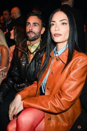 Milan, Milan Women s Fashion Week: Fall Winter 2025 - Women s Fashion, Fall Winter 2025.- Versace fashion show - guests. in the photo: Elodie, Marco Megoni  Copyright: xSimonaxChiocciax xipa-agency.netx xSimonaxChiocciax IPA_Agency_IPA54704388