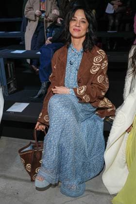 Milan, Milan Women s Fashion Week: Fall Winter 2025 26 - Women s Fashion, Fall Winter 2025 26 - Ermanno Scervino fashion show - front row in the photo: Asia Argento  Copyright: xRiccardoxGIordanox xipa-agency.netx xRiccardoxGIordanox IPA_Agency_IPA54726956