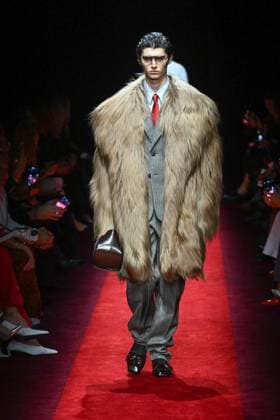 Milan, Milan Women s Fashion Week: Fall Winter 2025 - Women s Fashion, Fall Winter 2025.- Ferrari fashion show - catwalk. in the photo: model  Copyright: xSimonaxChiocciax xipa-agency.netx xSimonaxChiocciax IPA_Agency_IPA54736089